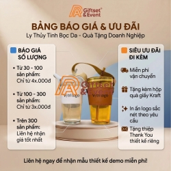 LY DA THỦY TINH (450-500ml) IN LOGO CAO CẤP CHO DOANH NGHIỆP